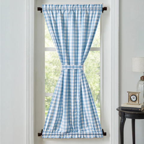 Material: 100% Cotton Face, Cotton Lining. Dusk Blue, Soft White. Hanging Method: 2" Rod Pocket. Machine Wash, Tumble Dry Low, Iron Safe. Dimensions: 72" x 40" Visit website for FREE s/h & discount offers. Primitive Country Farmhouse.