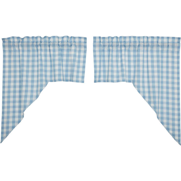 Annie Buffalo Blue Check Swag Set of 2 36x36x16