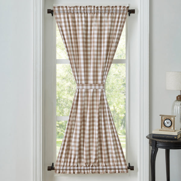 Our Annie Portabella Buffalo Check Door Panel 72x40 features a classic buffalo check pattern in portabella brown and soft white. Visit website for FREE s/h & discount offers.