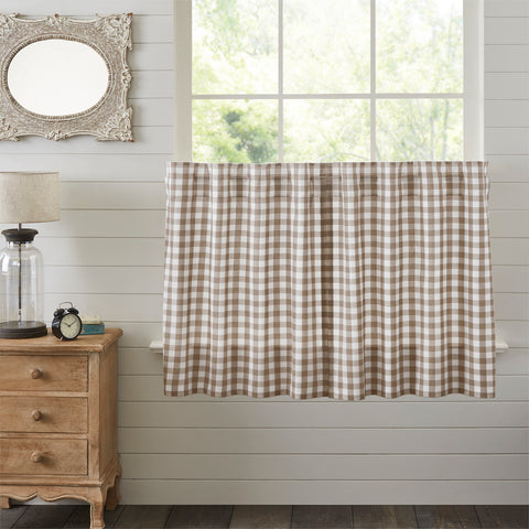 Our Annie Buffalo Portabella Check Tier Set 36Lx36W features a classic buffalo check pattern in portabella brown and soft white. Visit website for FREE s/h & discount offers. Primitive country Farmhouse Cottage Home Decor Window Treatments.