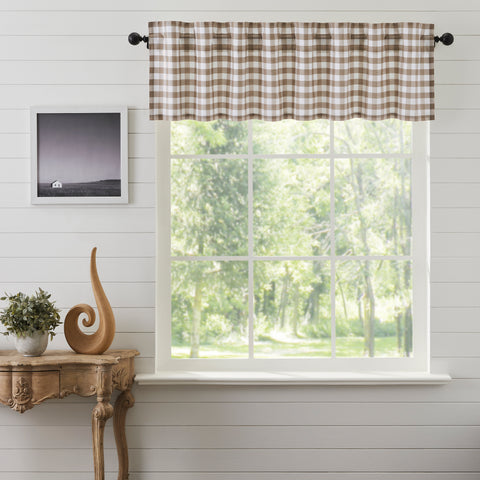 Our Annie Buffalo Portabella Check Valance 16x72 features a classic buffalo check pattern in portabella brown and soft white. Visit website for FREE s/h & discount offers. Primitive Country Farmhouse Cottage Home Decor.