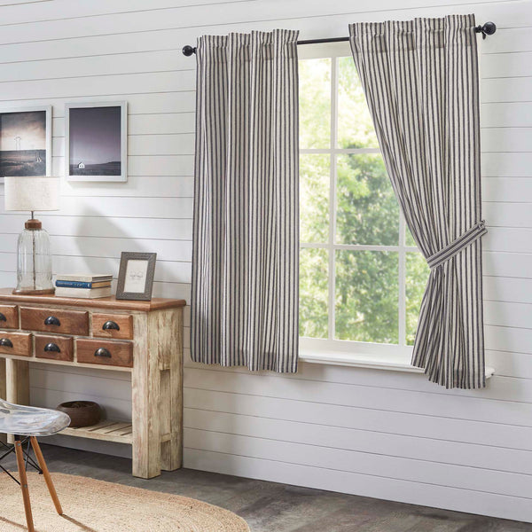 Ashmont Stripe Short Panel Set 63x36 helps bring your farmhouse-inspired vision to life. Perfect for any season, these 100% cotton curtains feature a vintage white base with charcoal grey and warm grey ticking stripes. Visit website for FREE s/h & discount offers.
