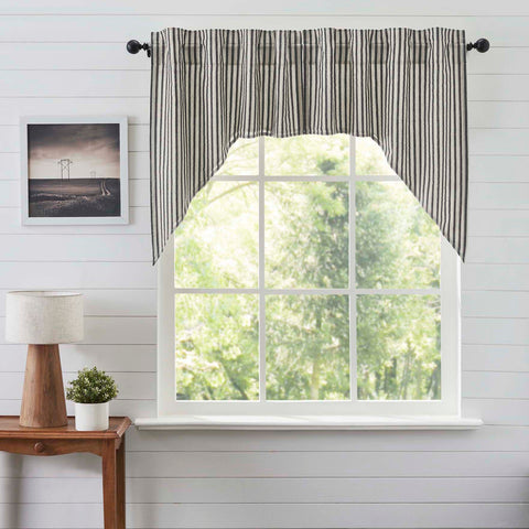 Ashmont Stripe Swag Set 36x36x16 helps bring your farmhouse-inspired vision to life. Perfect for any season, these 100% cotton curtains feature a vintage white base with charcoal grey and warm grey ticking stripes. Visit website for FREE s/h & discount offers.