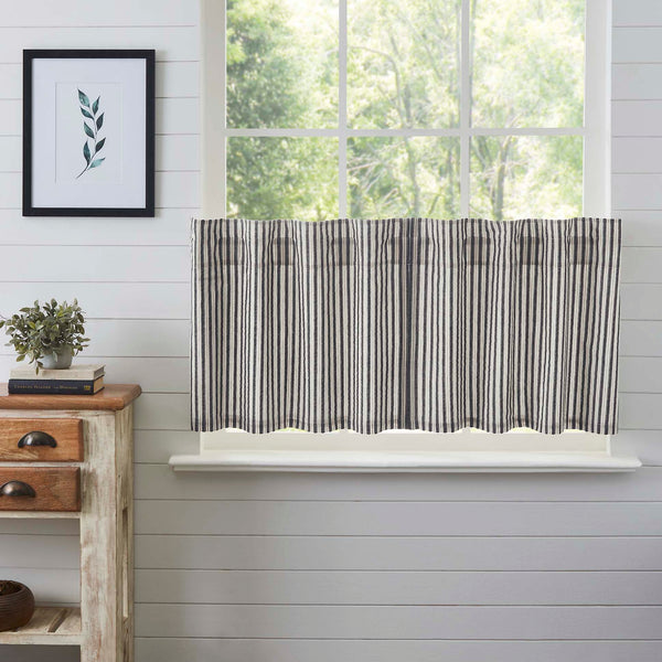 Ashmont Ticking Stripe Tier Curtain Set 24x36 helps bring your farmhouse-inspired vision to life. Perfect for any season, these 100% cotton curtains feature a vintage white base with charcoal grey and warm grey ticking stripes. Visit website for FREE s/h & discount offers.