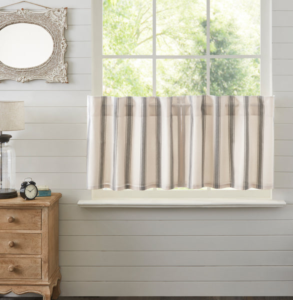 Functional and stylish, our Grace Grain Sack Tier Set 24"x36" helps bring your farmhouse-inspired vision to life. Feature a creme base with nickel grey grain sack stripes. Visit website for FREE s/h & discount offers. Primitive Country Farmhouse Home Decor Window Treatments Curtains.