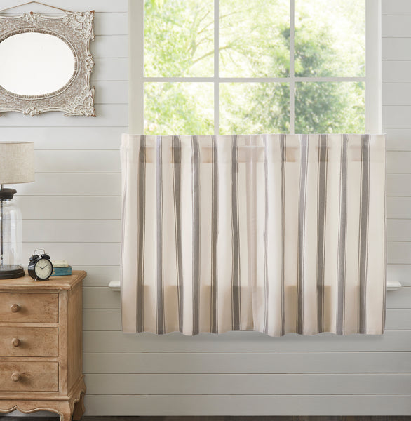 Functional and stylish, our Grace Grain Sack Tier Set 36"x36" helps bring your farmhouse-inspired vision to life. Feature a creme base with nickel grey grain sack stripes. Visit website for FREE s/h & discount offers. Primitive Country Farmhouse Home Decor Window Treatments Curtains.