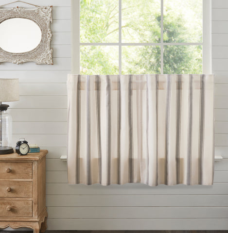 Functional and stylish, our Grace Grain Sack Tier Set 36"x36" helps bring your farmhouse-inspired vision to life. Feature a creme base with nickel grey grain sack stripes. Visit website for FREE s/h & discount offers. Primitive Country Farmhouse Home Decor Window Treatments Curtains.
