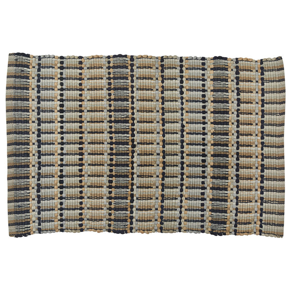 Tempest Chindi Gray Rag Rug, A beautiful accent to any country kitchen!   Colors: Farmhouse Tan, Antique White, Oatmeal, Dove Gray, Pewter & Darkest Navy Dimensions: 2' W x 3' L