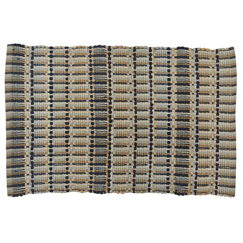 Tempest Chindi Gray Rag Rug, A beautiful accent to any country kitchen!   Colors: Farmhouse Tan, Antique White, Oatmeal, Dove Gray, Pewter & Darkest Navy Dimensions: 2' W x 3' L
