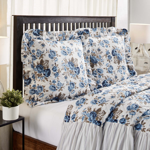Dress your bed in cozy comfort and vintage charm with the Annie Blue Floral Fabric Euro Sham 26x26. Unique floral print in dusk blue, soft white, and portabella brown finished with a graceful ruffled edge that updates your home décor with a lighthearted country feel. Visit website for FREE s/h & discount offers.