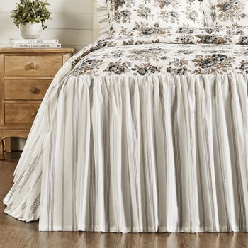 Annie Portabella Floral Ruffled Twin Quilt Combo - Clearance - Twin Quilt, 1 Ruffled Standard Sham