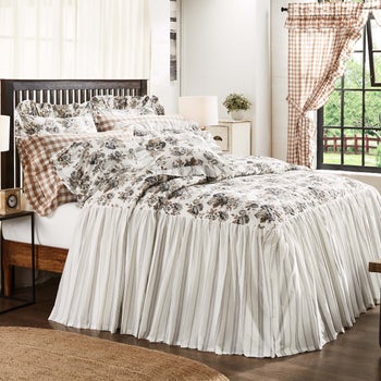 Annie Portabella Floral Ruffled Twin Quilt Combo - Clearance - Twin Quilt, 1 Ruffled Standard Sham