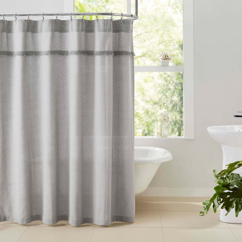 Burlap Dove Grey Shower Curtain 72x72