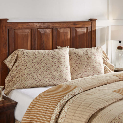 Camilia Ruffled Standard Pillow Case Set 21x26, ditsy floral print in soft white, mauve, and moss green finished with a graceful ruffle at the opening that cascades down your bed for added elegance and sophistication. Visit website for FREE s/h & discount offers. Primitive Country Farmhouse Cottage Home Decor.