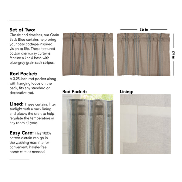 Grain Sack Blue Tier Set of 2 L24xW36