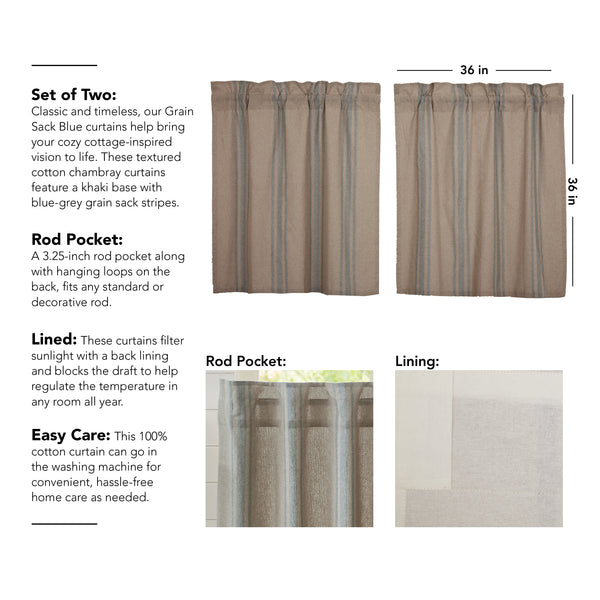 Grain Sack Blue Tier Set of 2 L36xW36