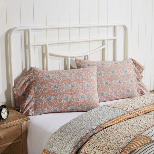A wistful romantic take on vintage farmhouse decor, our Kaila Ruffled Standard Pillow Case Set 21x26 makes a bold, timeless statement on your bed. Delicate floral detail in dusty rose, navy, and creme covers this cozy pillow cover. Visit website for FREE s/h & discount offers.
