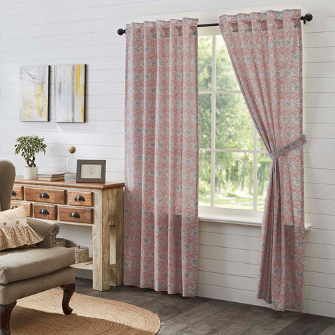 Bring your romantic fairytale cottage vision to life with our Kaila Floral Panel Set of 2 84x40. This dusty rose, navy, and creme curtain set is beautifully decorated with a bold floral print that adds rustic romance and heartwarming, cozy cottage vibes to your window. Visit website for FREE s/h & discount offers.