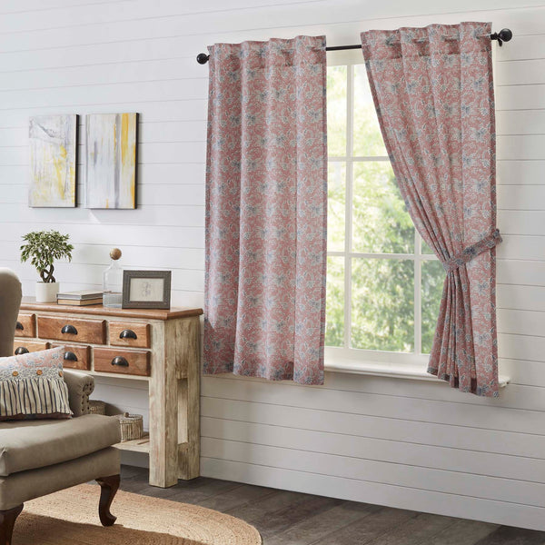 Bring your romantic fairytale cottage vision to life with our Kaila Floral Short Panel Set of 2 63x36. This dusty rose, navy, and creme curtain set is beautifully decorated with a bold floral print that adds rustic romance and heartwarming, cozy cottage vibes. Visit website for FREE s/h & discount offers.