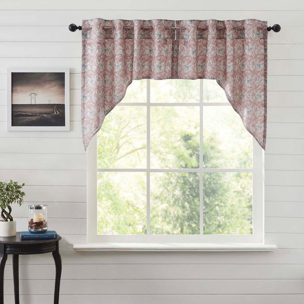 Bring your romantic fairytale cottage vision to life with our Kaila Floral Swag Set of 2 36x36x16. This dusty rose, navy, and creme curtain set is beautifully decorated with a bold floral print that adds rustic romance and heartwarming, cozy cottage vibes. Visit website for FREE s/h & discount offers.