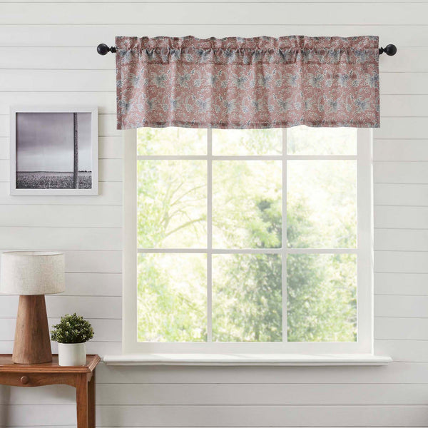 Bring your romantic fairytale cottage vision to life with our Kaila Floral Valance 16x60. This dusty rose, navy, and creme curtain set is beautifully decorated with a bold floral print that adds rustic romance and heartwarming, cozy cottage vibes. Visit website for FREE s/h & discount offers.