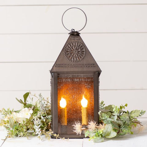 Hospitality Lantern with Chisel in Kettle Black