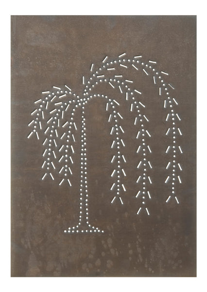 Vertical Willow Panel in Blackened Tin, Primitive Country Farmhouse Lighting Kitchen Bath Home Décor & Acessories