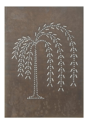 Vertical Willow Panel in Blackened Tin, Primitive Country Farmhouse Lighting Kitchen Bath Home Décor & Acessories