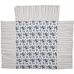 Annie Blue Floral Ruffled California King Coverlet 84x72+27