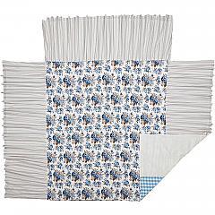 Annie Blue Floral Ruffled California King Coverlet 84x72+27