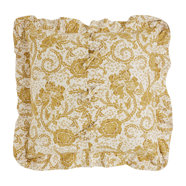 Dorset Gold Floral Fabric Euro Sham 26x26 - Final Sale