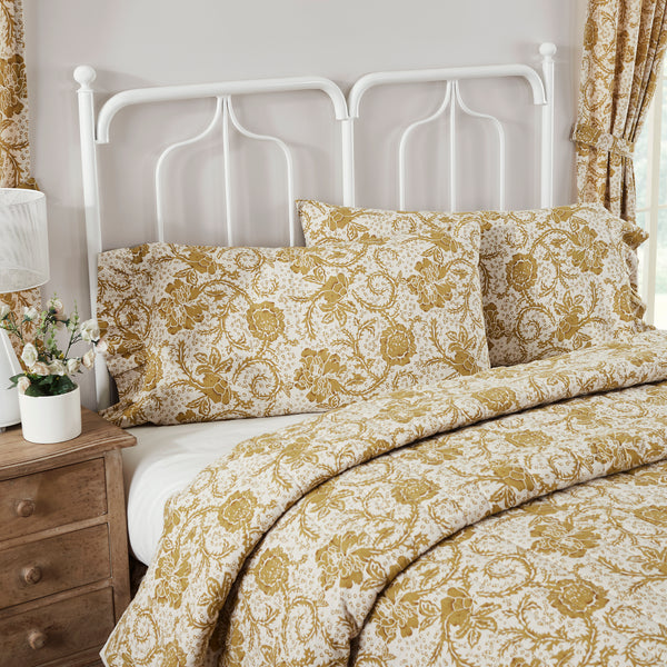 Relax in comfort with the 21x36+4 Dorset Gold King Pillow Case Set of 2 while furnishing your farmhouse home decor. A rich golden color adds a country decor element and neutral backdrop to offset your decor. The ruffled edges bring out the country aesthetic of any living space.