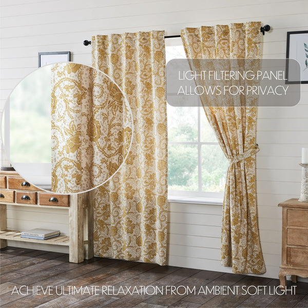 Dorset Gold Floral Panel Set of 2 84x40