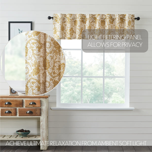 Dorset Gold Floral Valance 16x72 - Final Sale