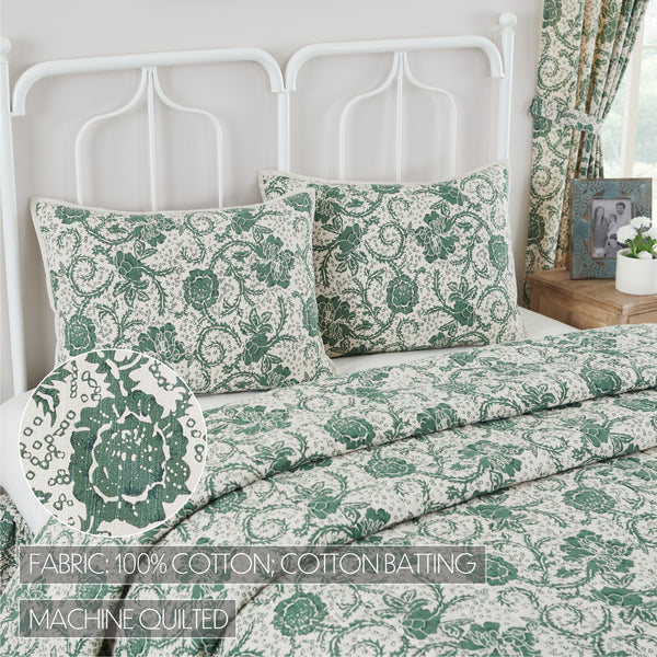 Dorset Green Floral Standard Sham 21x27 - Final Sale