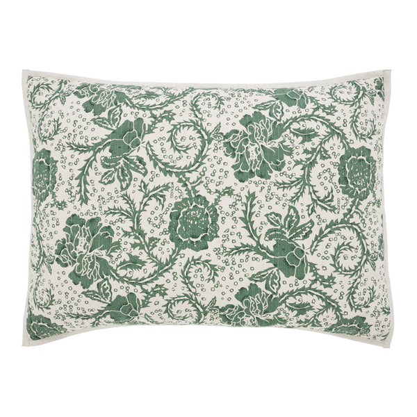 Dorset Green Floral Standard Sham 21x27 - Final Sale
