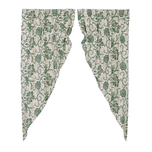 Dorset Green Floral Prairie Short Panel Set of 2 63x36x18