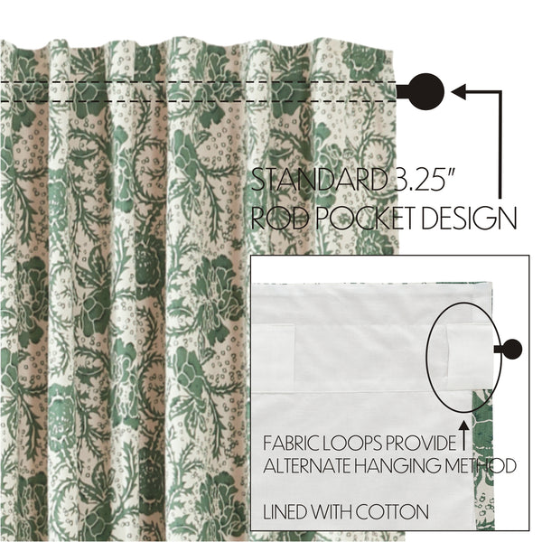 Dorset Green Floral Swag Set of 2 36x36x16 - Final Sale
