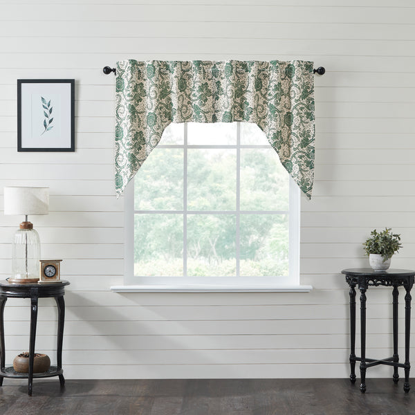 Dorset Green Floral Swag Set of 2 36x36x16 Natural Creme, Dark Basil, Evergreen