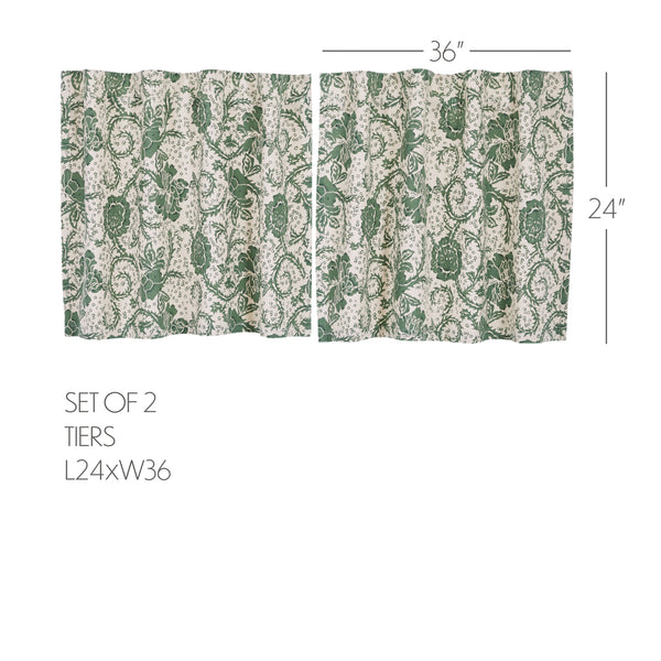 Dorset Green Floral Tier Set of 2 L24xW36 - Final Sale