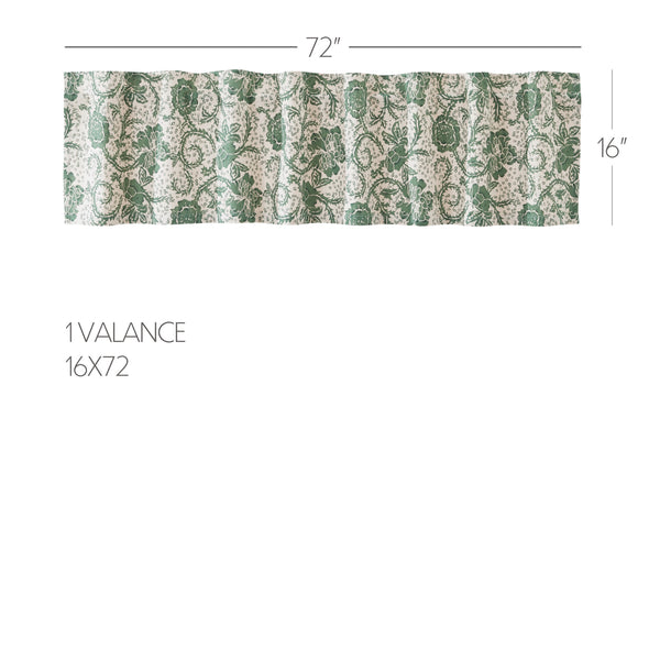 Dorset Green Floral Valance 16x72 - Final Sale