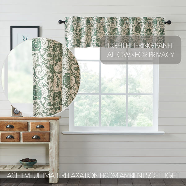 Dorset Green Floral Valance 16x72 - Final Sale