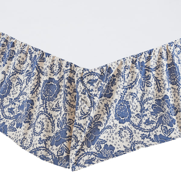 Dorset Navy Floral Twin Bed Skirt 39x76x16 - Final Sale