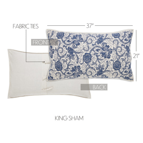 Dorset Navy Floral King Sham 21x37  - Final Sale