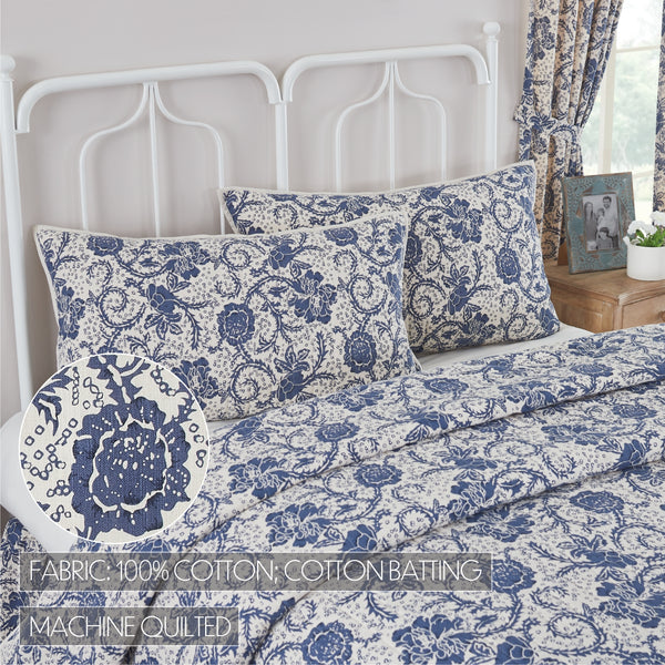Dorset Navy Floral King Sham 21x37  - Final Sale