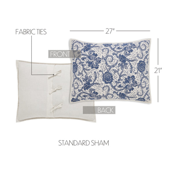 Dorset Navy Floral Standard Sham 21x27 - Final Sale