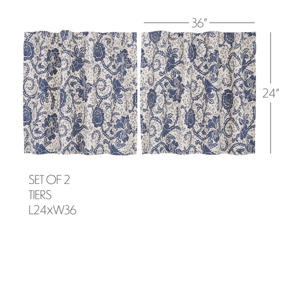 Dorset Navy Floral Tier Set of 2 L24xW36 - Final Sale
