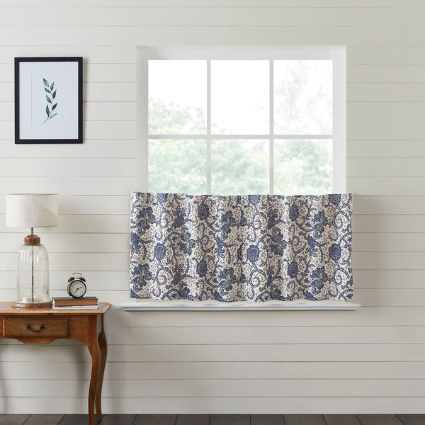 Dorset Navy Floral Tier Set of 2 L24xW36 Natural Creme, Royal Blue, Navy