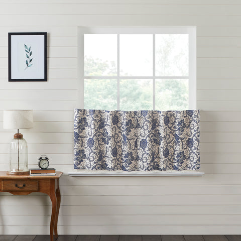 Dorset Navy Floral Tier Set of 2 L24xW36 Natural Creme, Royal Blue, Navy