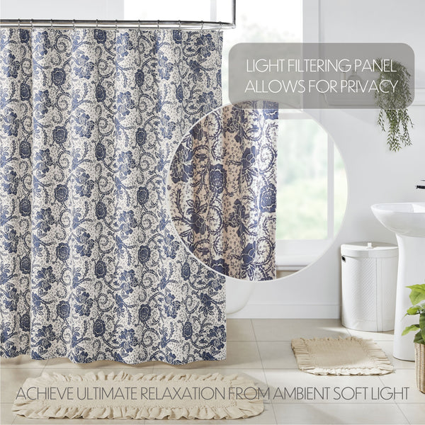 Dorset Navy Floral Shower Curtain 72x72 - Final Sale
